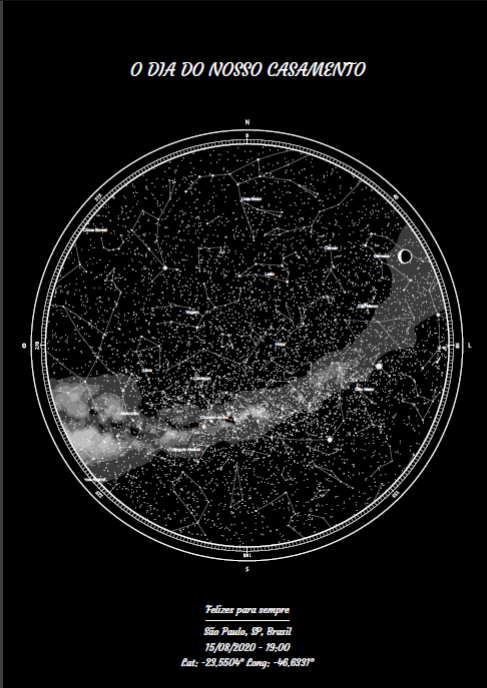 mapa do meu céu formato novo com data especial, no artigo momentos especiais