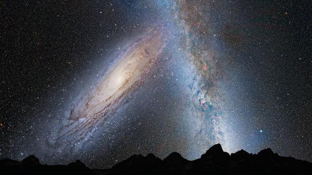 Imagens do universo - Nasa - Andromeda e Via Láctea