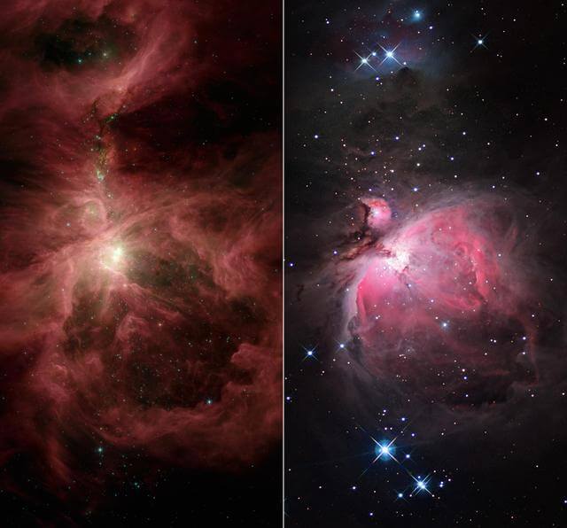 Imagens do universo - Nasa - Nebulosa de Orion comparativos