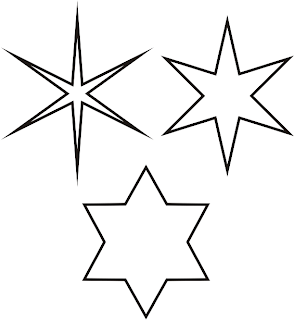 Diferentes tipos de estrelas para colorir no artigo Estrelas para colorir.