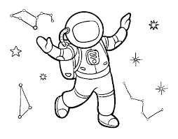 desenho de astronauta com as constelacoes