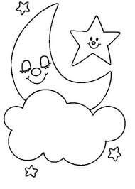desenho de lua com estrela